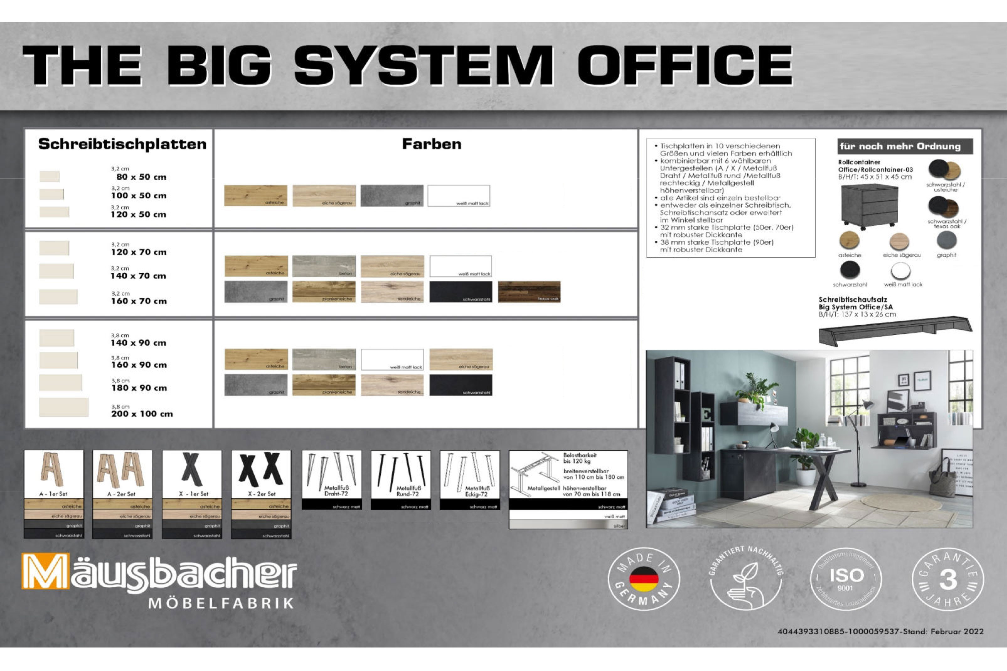 Mäusbacher Big System Office Tisch Letz | Möbel Online-Shop - Ihr graphit