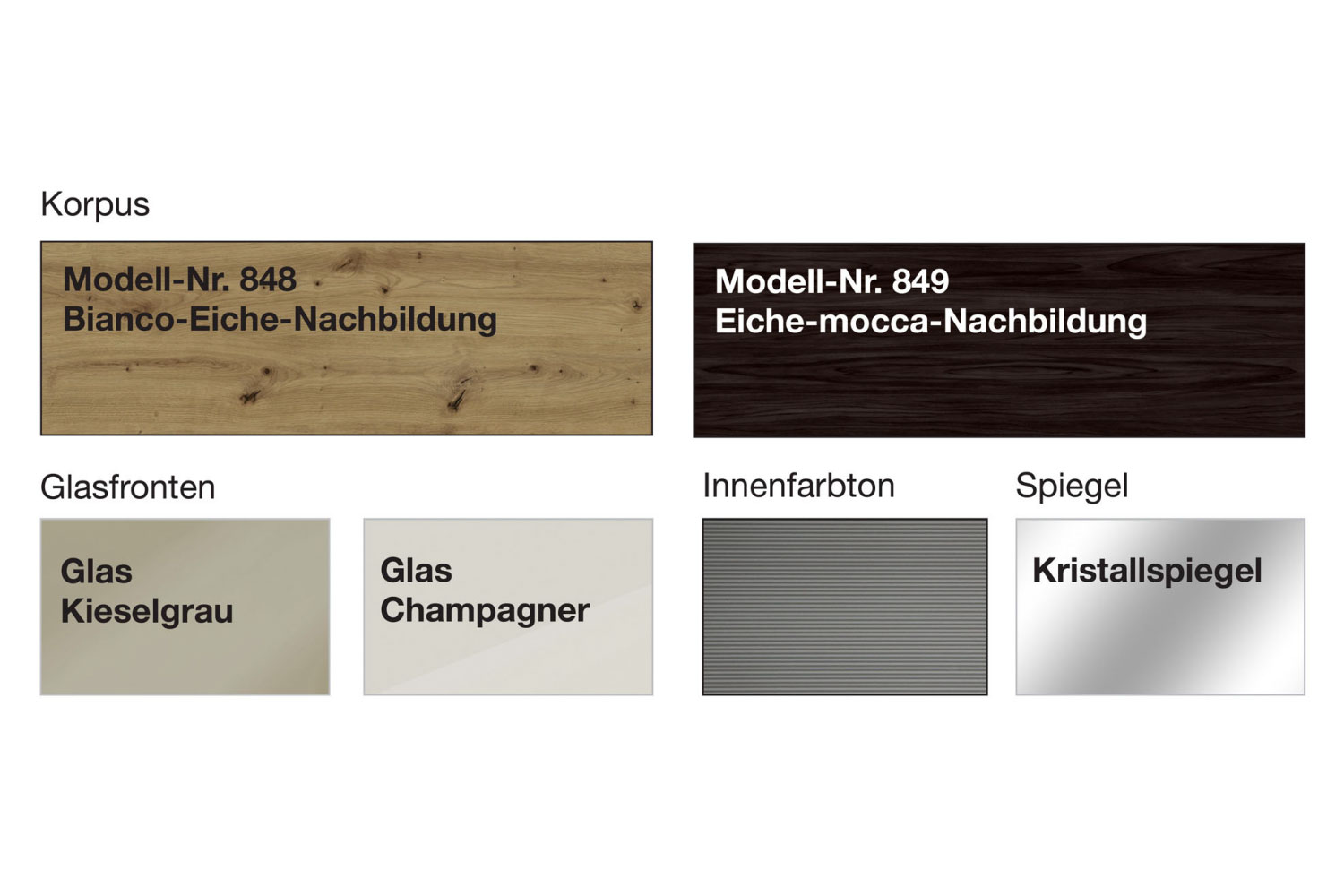 Letz breit Ihr Schrank Möbel - Online-Shop Eiche | cm Capri - Glas 250 Wiemann