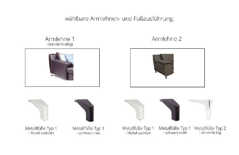 Armlehnen & Fußausführungen