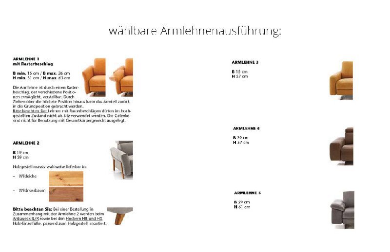 Armlehnenausführung