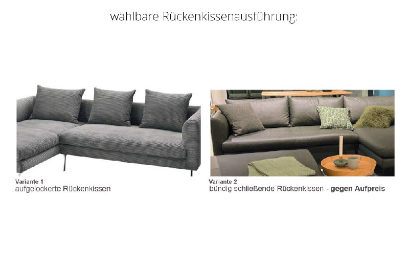 Rückenkissenausführung