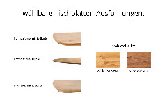 Tischplattenausführungen
