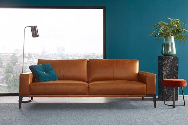 Ledersofa Sofa Couch Wohnlandschaft Ecksofa Garnitur Design Modern Sofa L6001 