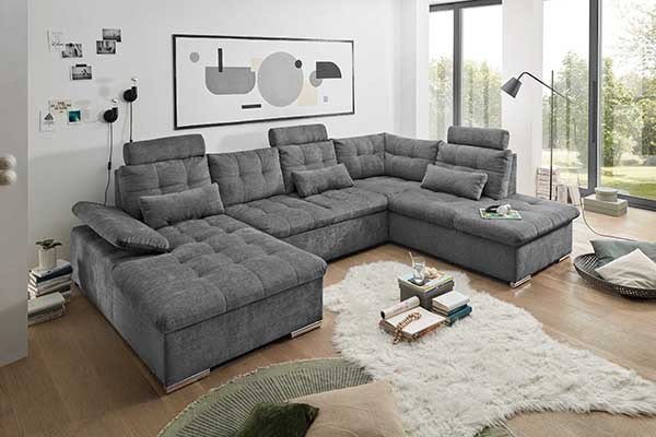 Sitzcouch GRANDE PIK mit Schlaffunktion Modern Couch Wohnzimmercouch 