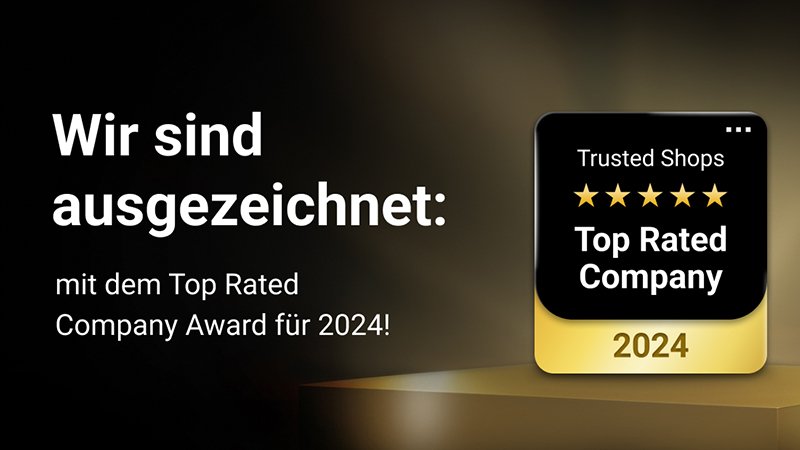Siegel Top Rated Company Award von Trusted Shops 