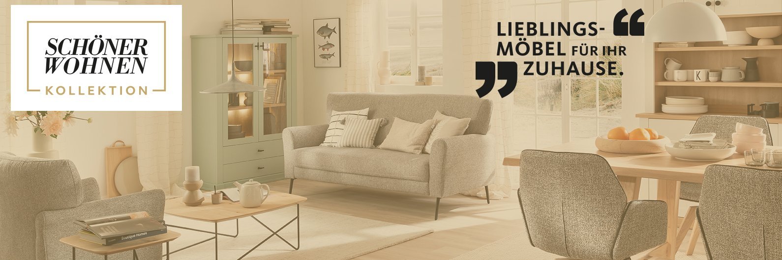 SCHÖNER WOHNEN KOLLEKTION Wohn- und Esszimmer mit Logo