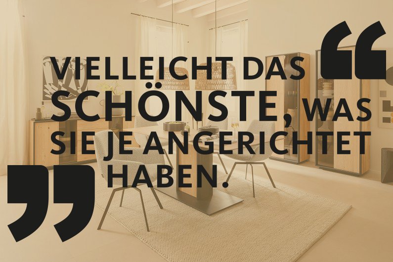  Essgruppe Yola mit rechteckigem Tisch und 4 Stühlen sowie Beimöbeln