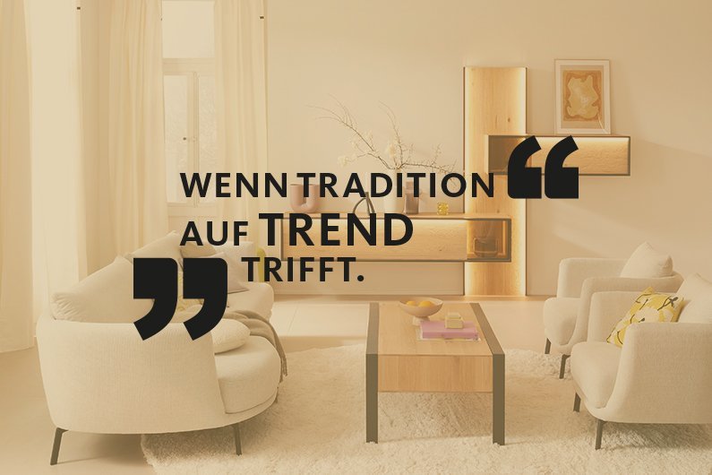 Wohnwand Yola mit Hängeelementen und Wandpaneel