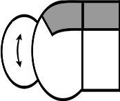 1-Sitzer Außenecke mit Hocker links