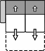 Doppelbett 2x75 links
