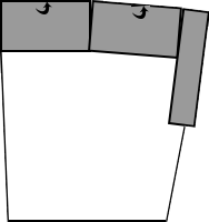 Abschlussrecamiere trapezförmig rechts
