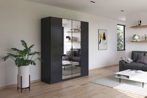 Ticao von Rauch Blue - Kleiderschrank weiß - Atlantic Oak dunkel