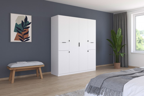Ticao von Rauch Blue - Kleiderschrank weiß - Atlantic Oak dunkel
