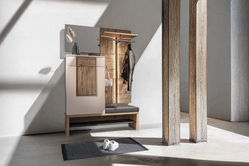 V/lacera coming von Voglauer - Garderoben-Set Wildeiche / olivegrau