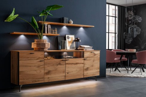 Andra-living von SCHÖNER WOHNEN - Hängeregal Eiche/ anthrazit