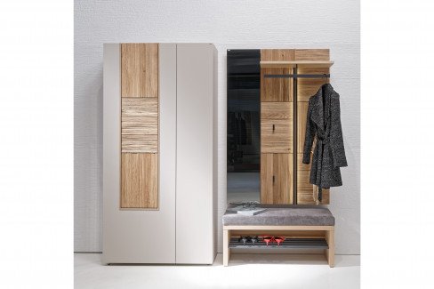 V/lacera coming von Voglauer - Garderoben-Set Wildeiche / olivegrau