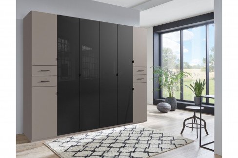 Danzig von Wimex - Kleiderschrank mit 4 Glastüren weiß