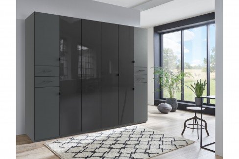 Danzig von Wimex - Kleiderschrank mit 4 Glastüren weiß