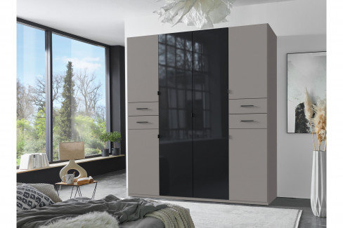 Danzig von Wimex - Kleiderschrank mit 4 Glastüren weiß