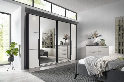 Denver von SchlafKONTOR trendline - Kombikommode ca. 125 cm breit weiß - graphit