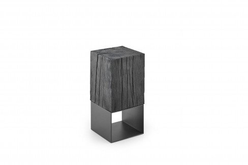 Naturstücke von Hartmann - Beistelltisch Riffeiche/ Metall anthrazit