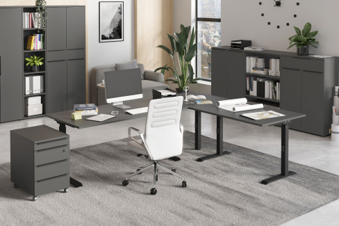 GW-Mailand von Germania - Büroset mit Winkelschreibtisch