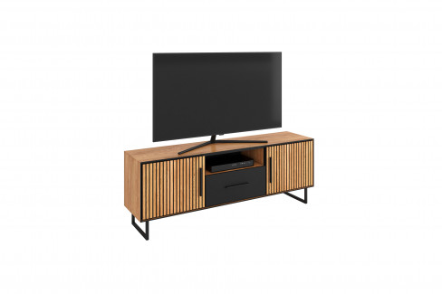 Bella-living von Elfo Möbel - Sideboard 3511 Eiche/ schwarz