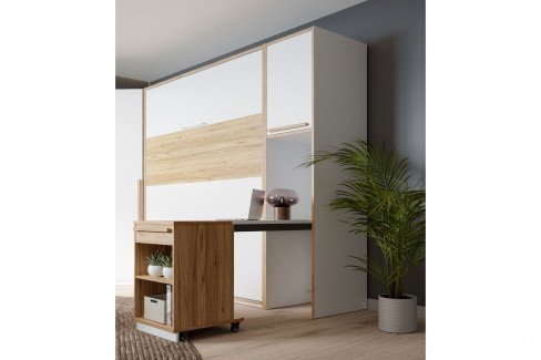 S-Room von Forte - Kombi-Kommode ca. 160 cm breit weiß - Catania Eiche