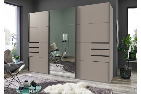 Tilburg von Wimex - Bett saharagrau mit Beleuchtung