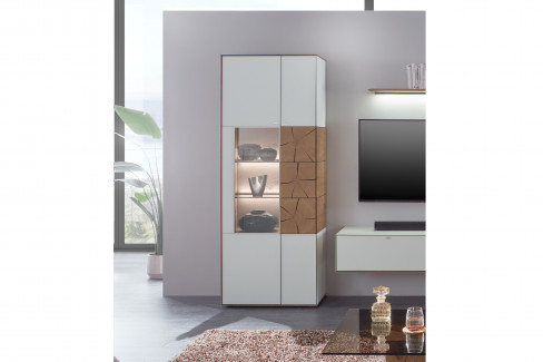 Caya von Hartmann - Wohnwand 24 W Kerneiche gebürstet/ weiß