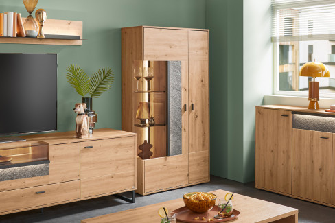 Deltona von set one by Musterring - Vitrine in Weiß matt