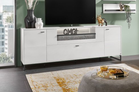 Deltona von set one by Musterring - Vitrine in Weiß matt