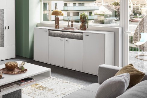 Deltona von set one by Musterring - Vitrine in Weiß matt