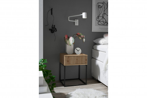 Marle von POL Power - Nachttisch ca. 52 cm hoch Artisan Eiche - Gestell schwarz