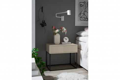 Marle von POL Power - Nachttisch ca. 52 cm hoch Artisan Eiche - Gestell schwarz