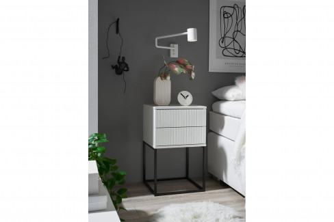 Marle von POL Power - Nachttisch ca. 52 cm hoch Artisan Eiche - Gestell schwarz