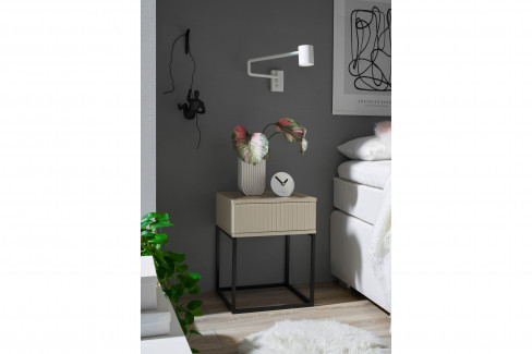 Marle von POL Power - Nachttisch ca. 52 cm hoch Artisan Eiche - Gestell schwarz