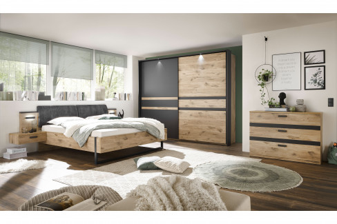 Raven von SchlafKONTOR - Schrank ca. 270 cm breit Viking Oak - graphit