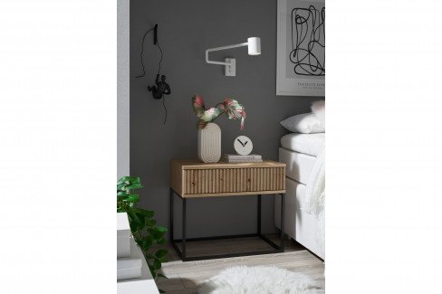 Marle von POL Power - Nachttisch ca. 52 cm hoch Artisan Eiche - Gestell schwarz