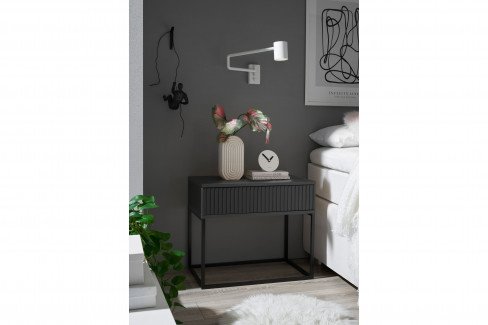 Marle von POL Power - Nachttisch ca. 52 cm hoch Artisan Eiche - Gestell schwarz