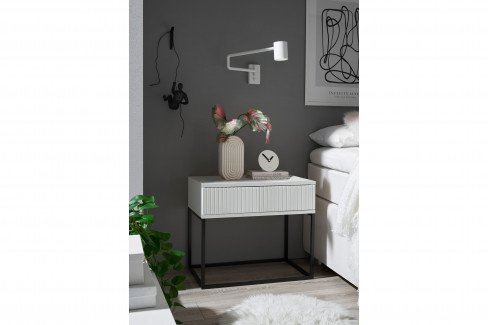 Marle von POL Power - Nachttisch ca. 52 cm hoch Artisan Eiche - Gestell schwarz