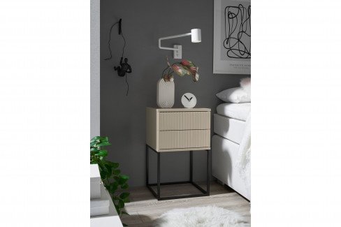 Marle von POL Power - Nachttisch ca. 52 cm hoch Artisan Eiche - Gestell schwarz