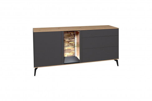 Como von Mäusbacher - Wohnwand in Anthrazit/ Asteiche