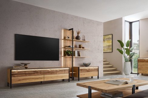 Steel living von Thielemeyer - Couchtisch 720033 Wildeiche gebürstet