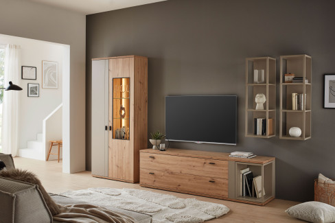 Grado-living von IDEAL Möbel - Sideboard in Eiche Artisan und Basalt