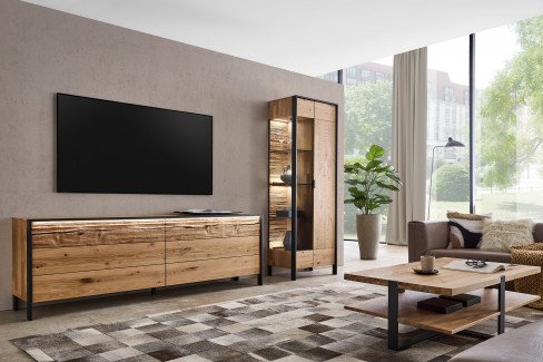 Steel living von Thielemeyer - Couchtisch 720033 Wildeiche gebürstet