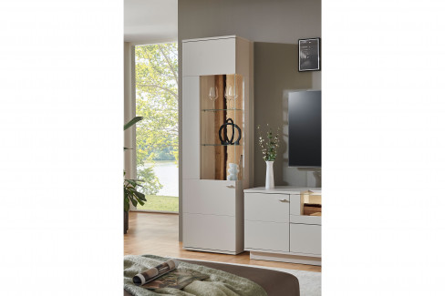 Josh von IDEAL Möbel - Wohnwand in Kaschmir mit Baumrinde