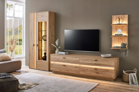 Boca von IDEAL Möbel - Wohnwand in Eiche Artisan
