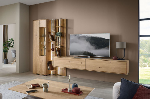 Vala-living von Hartmann - Wohnwand V20 aus massiver Kerneiche natur