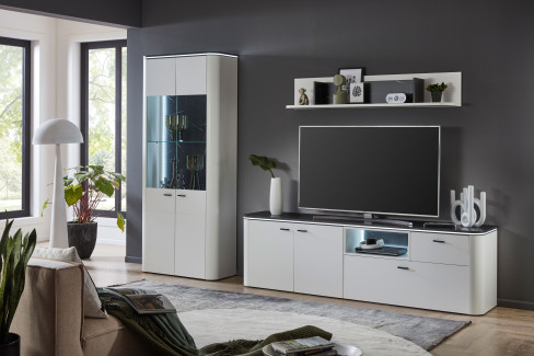 Wave-living von IDEAL Möbel - Wohnwand in Weiß und Marmor